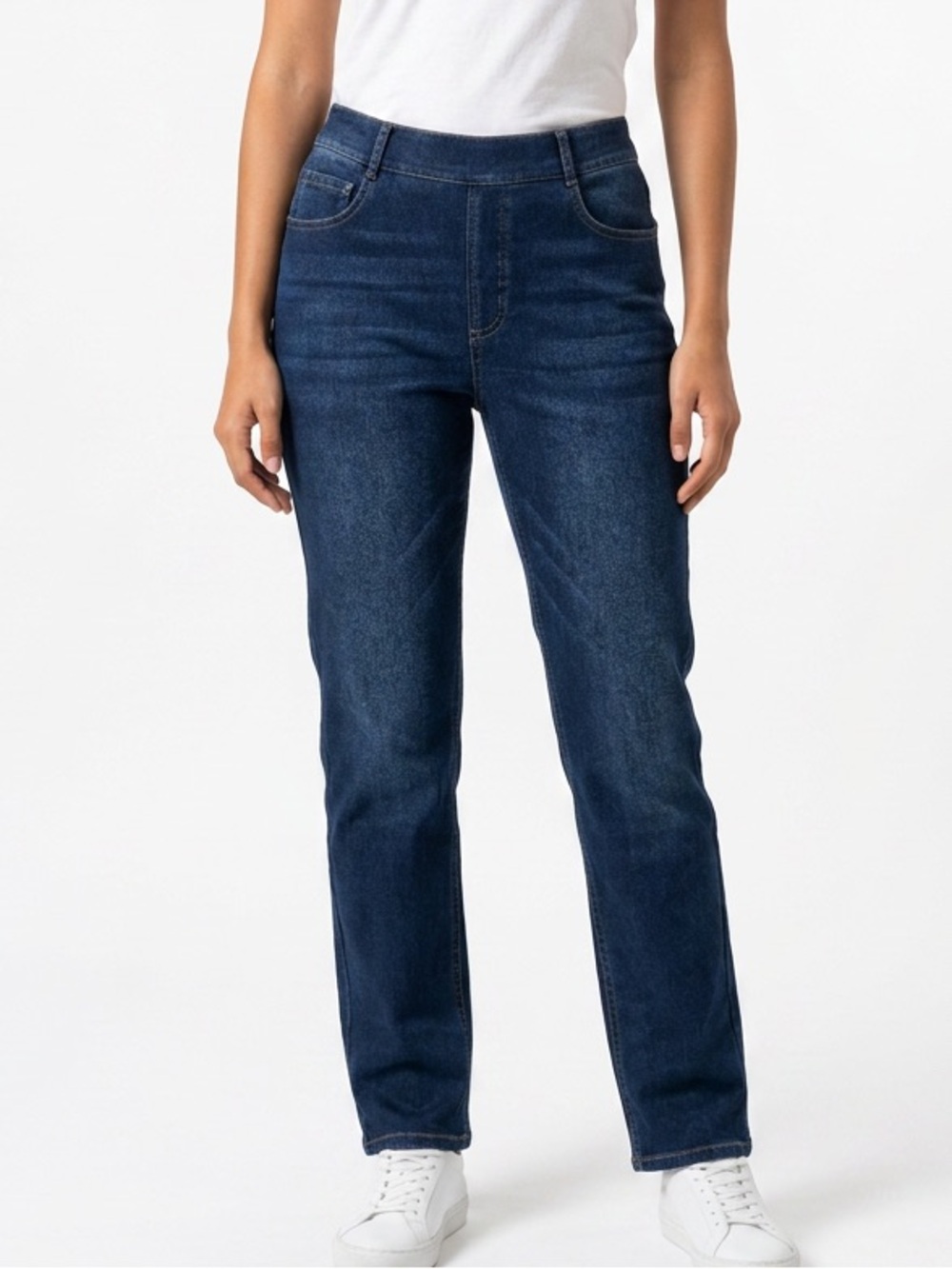 HALARA | NEW Classic High-Rise Straight Jeans in Dark Blue Women’s Size M Tall